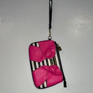Betsey Johnson bow clutch wristlet